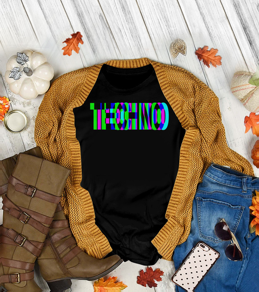 Techno DJ Raver Rave Party EDM Festival Glitch T-Shirt
