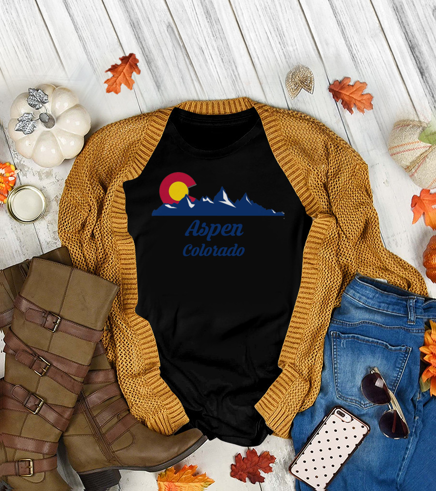 Aspen Colorado Mountains Hiking Home State T-Shirt