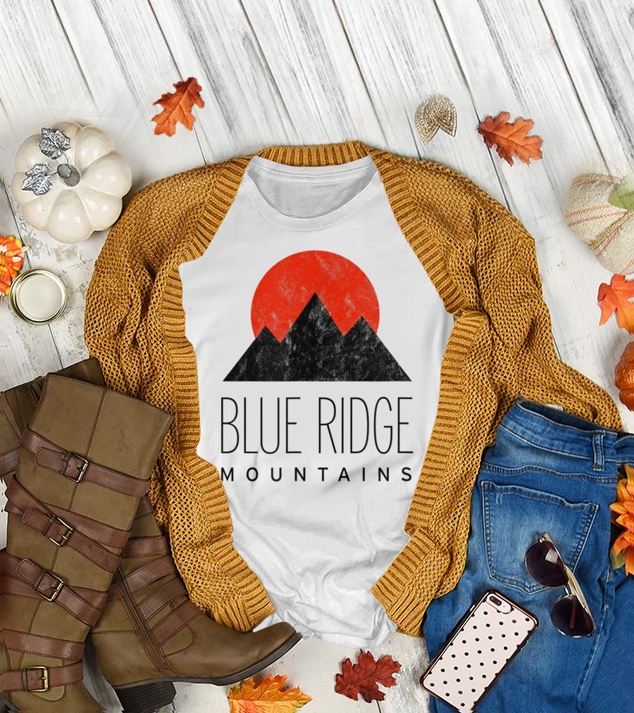 Blue Ridge Mountains Red Sun T-Shirt