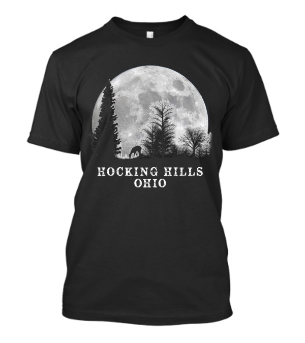 Hocking Hills Ohio Forest Moon Night Scene T-Shirt