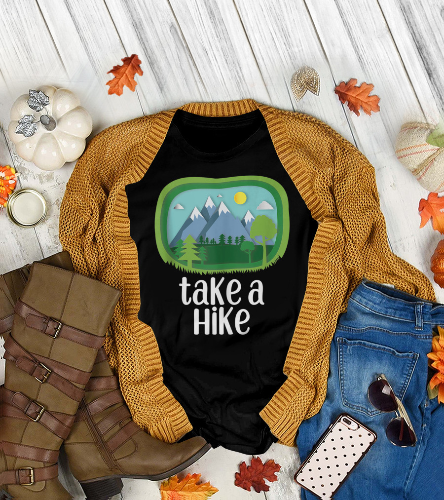 Take A Hike Mountain Landscape Family Hiking Outdoors T-Shirt