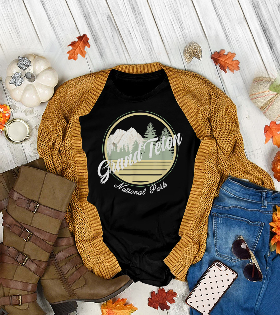 Grand Teton National Park Scenic Mountains and Trees T-Shirt