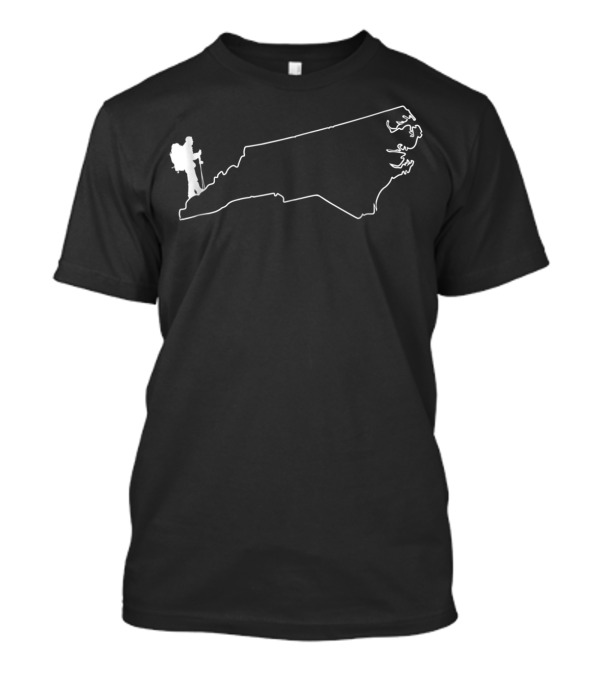 Hike North Carolina State Outline For Hiking Enthusiasts T-Shirt