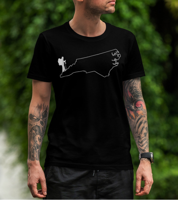 Hike North Carolina State Outline For Hiking Enthusiasts T-Shirt