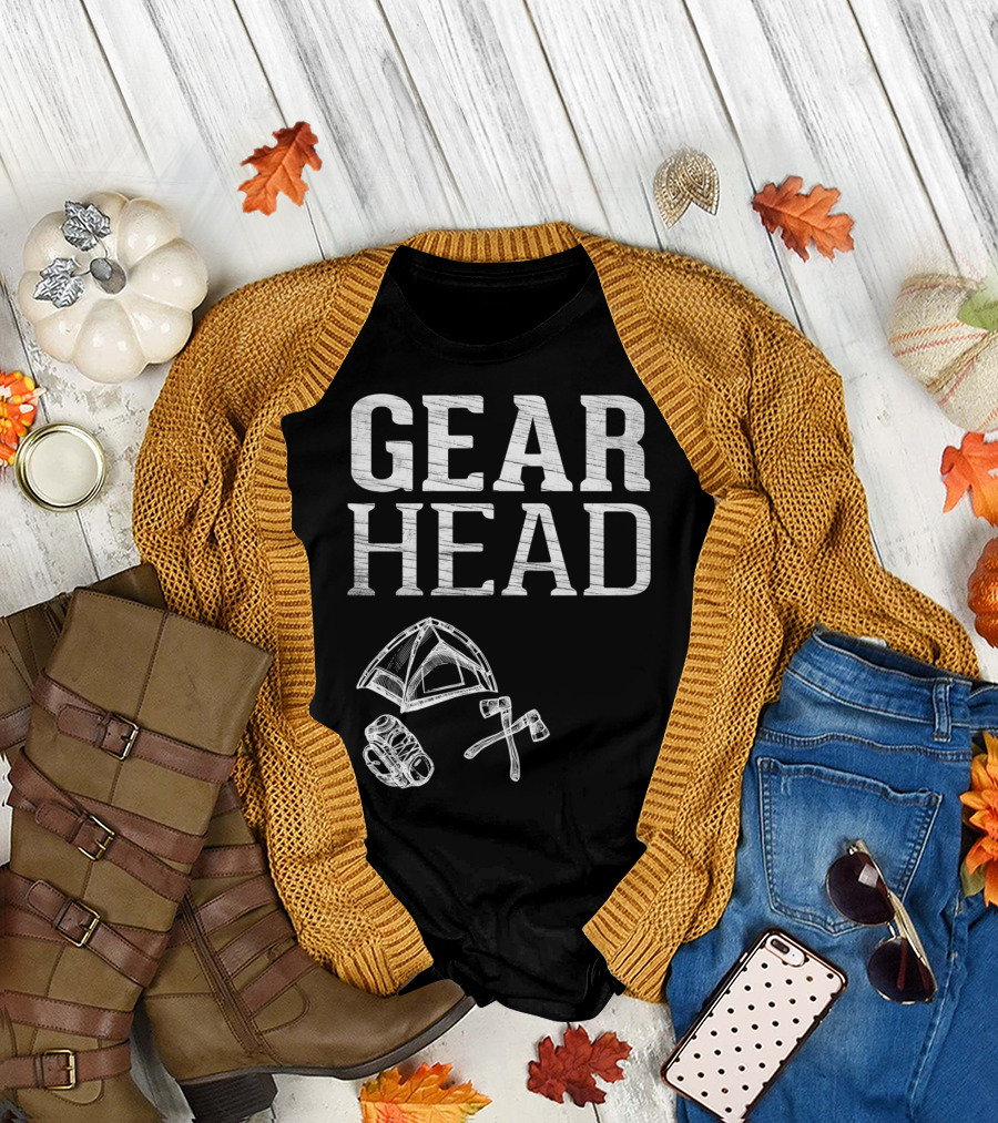 Gear Head Tent Backpack Axes T-Shirt