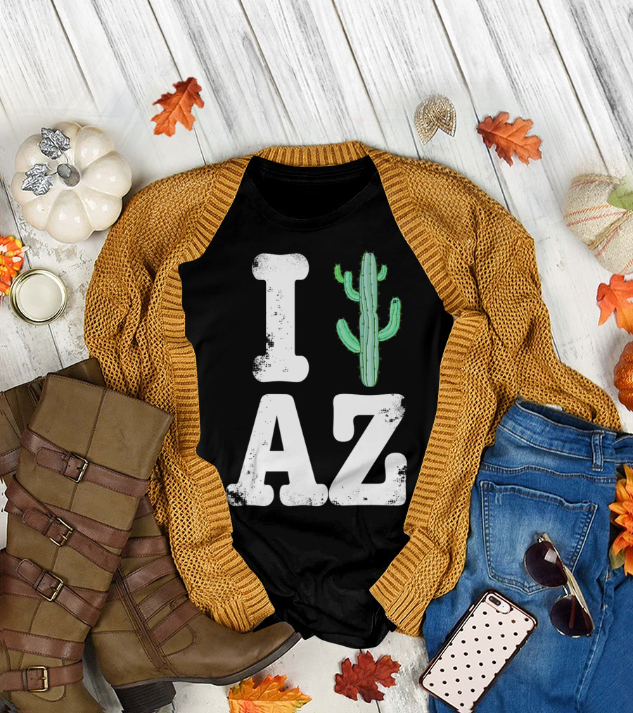 I Love AZ Saguaro Cactus Desert Hiking T-Shirt