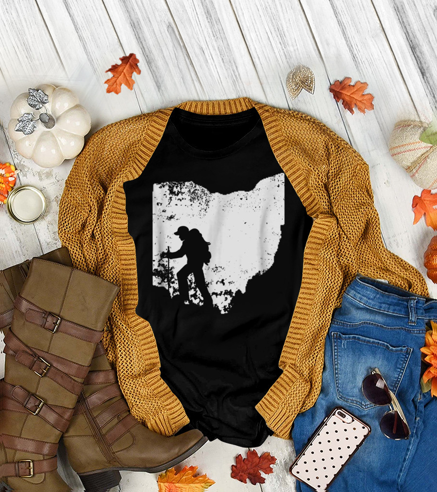 Ohio Mountain Hiker Silhouette Adventure T-Shirt