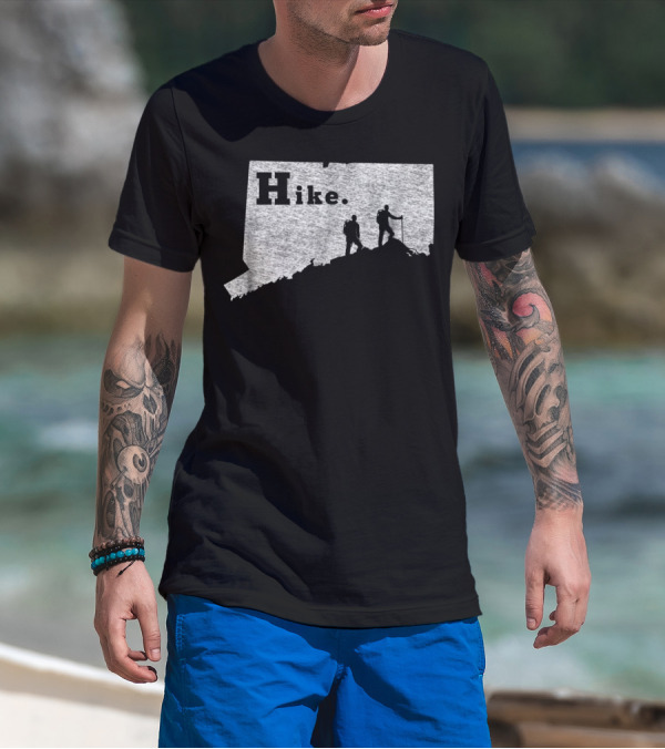 Hike Retro Connecticut Distressed Hiking T-Shirt