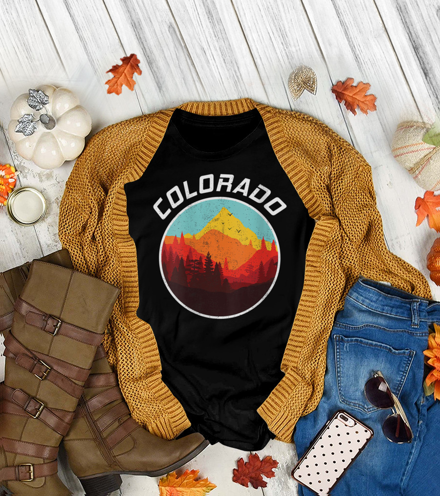 Colorado Nature Lover Mountains Hiking Sunset Forest T-Shirt