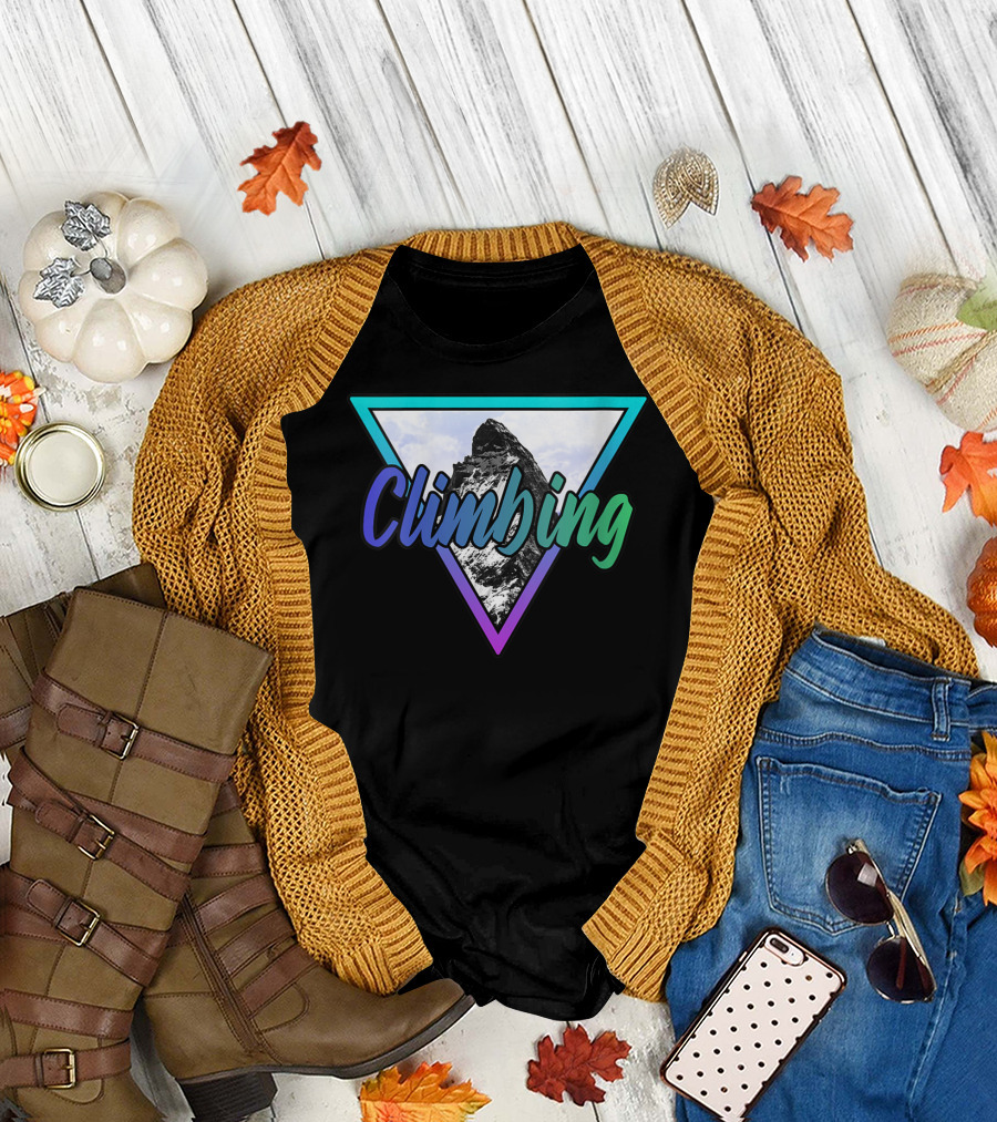 Climbing Mountain Adventure Hiking Bouldering Triangle T-Shirt