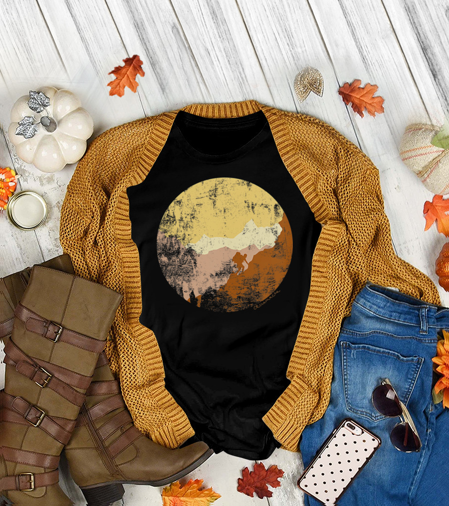 Mountain Climbing Adventure in Vintage Landscape T-Shirt