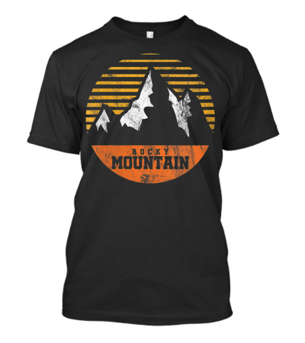 Rocky Mountain Retro Sunset Hiking Adventure T-Shirt