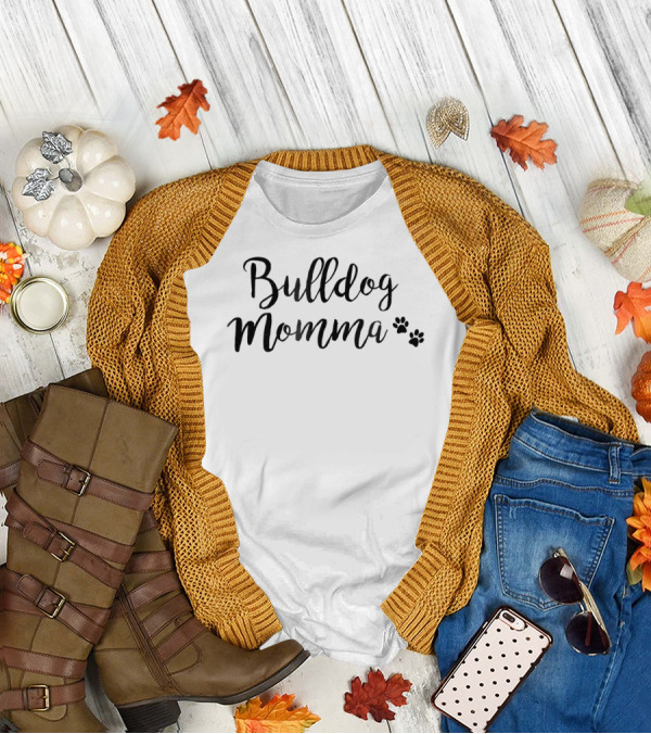 Bulldog Momma Paw Print Lover T-Shirt