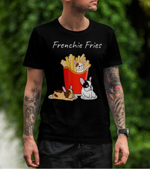 French Bulldog Frenchie Fries Cute Dog Trio T-Shirt