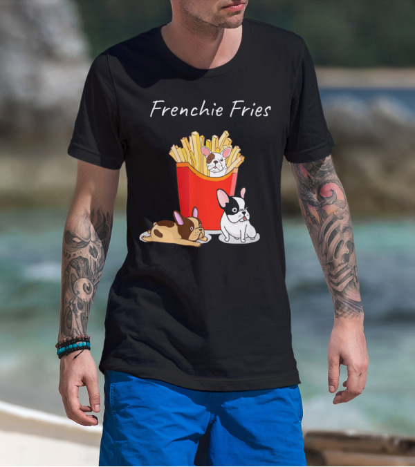 French Bulldog Frenchie Fries Cute Dog Trio T-Shirt