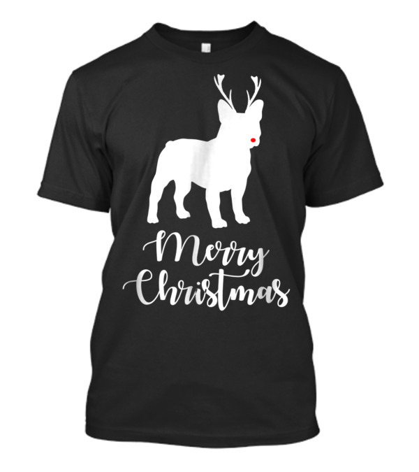 Merry Christmas French Bulldog Reindeer T-Shirt