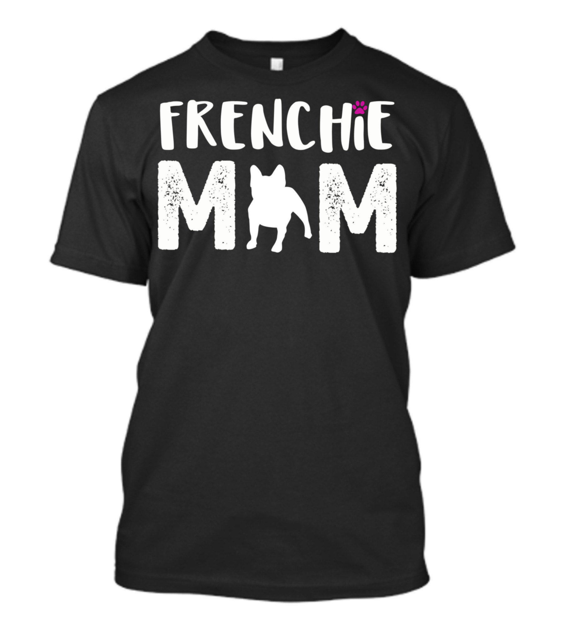 FRENCHIE MOM French Bulldog Silhouette With Paw Prints T-Shirt