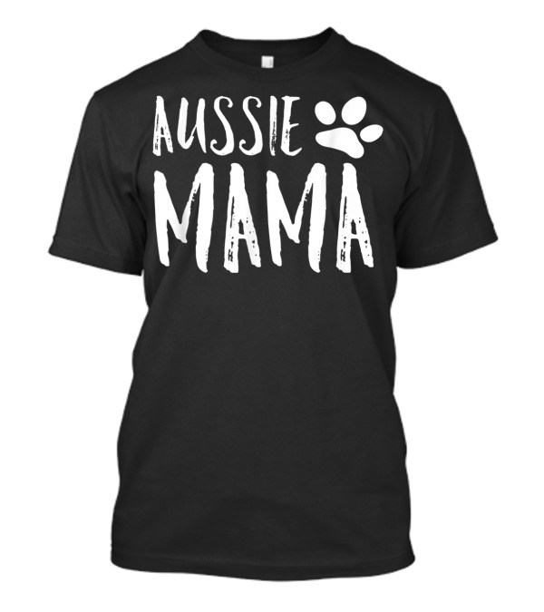 Aussie Mama Australian Shepherd Paw Prints T-Shirt