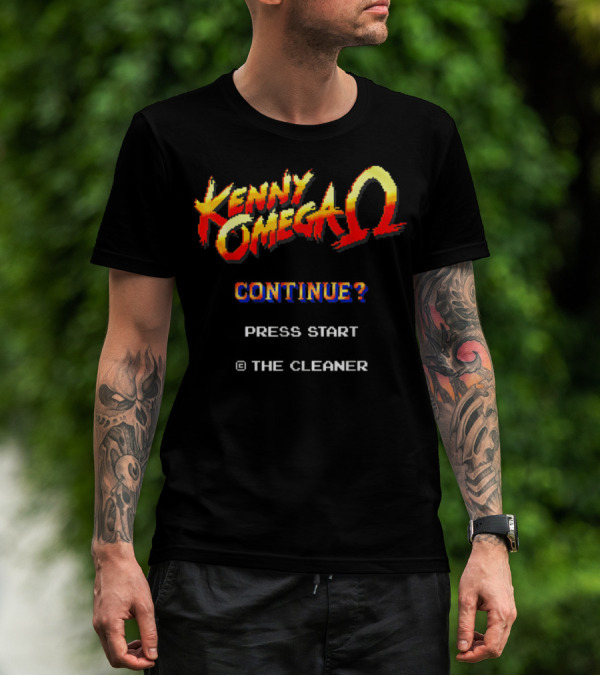 Kenny Omega Omega Continue Press Start The Cleaner 8 Bit Game T-Shirt