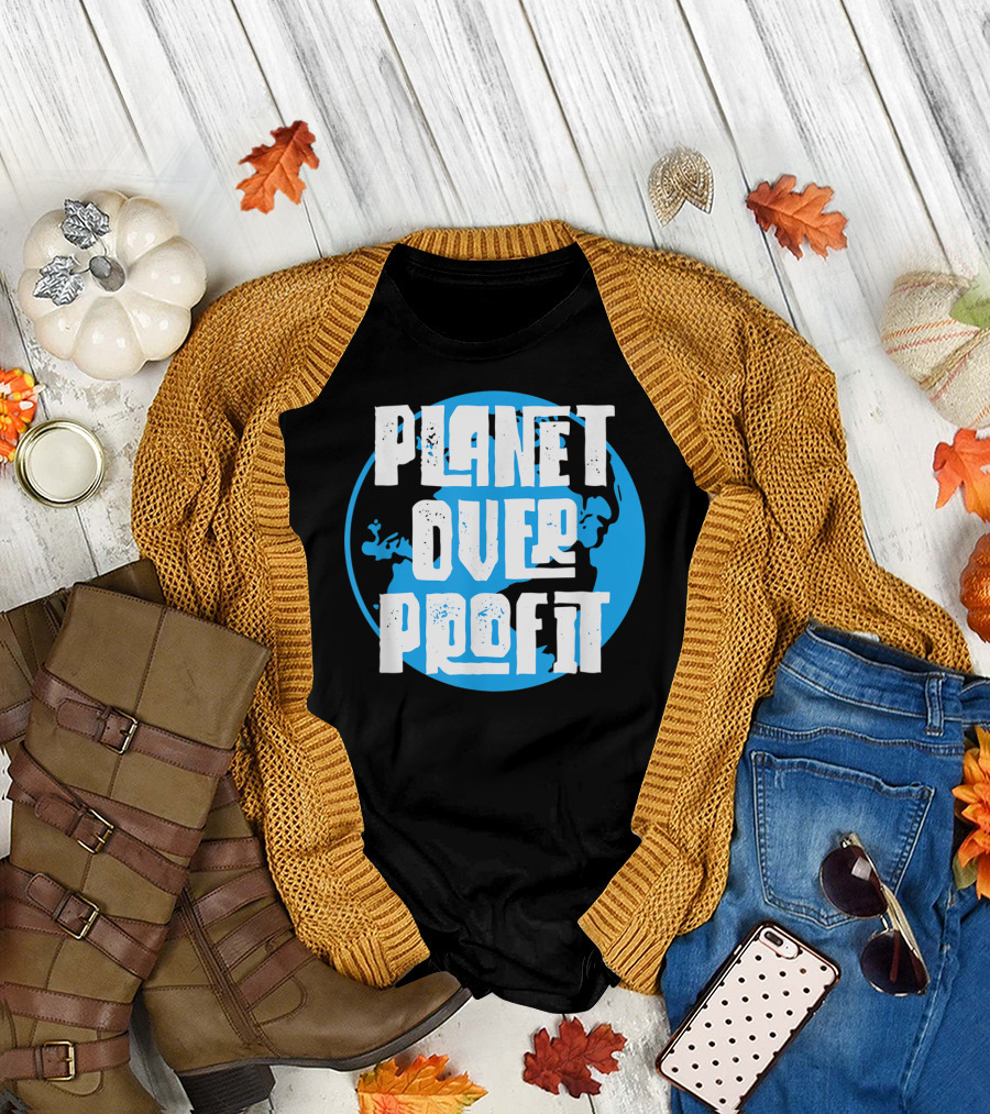 Planet Over Profit Global Climate Strike Earth T-Shirt