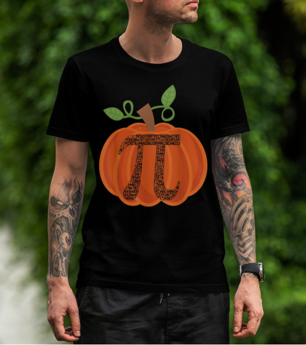 Funny Pumpkin Pi Math Teacher Halloween Lazy Pi Day T-Shirt