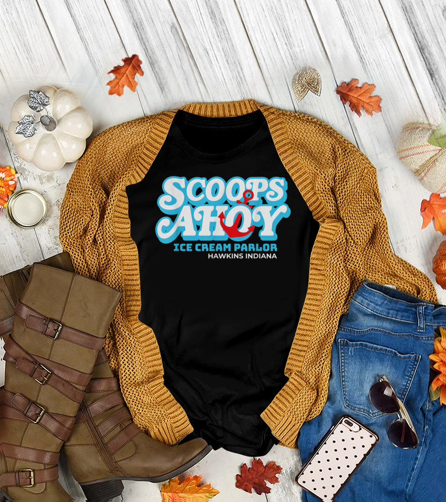 Scoops Ahoy Ice Cream Parlor Hawkins Indiana Costume for Ice Cream Fans T-Shirt