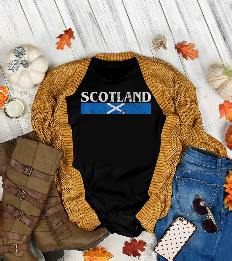 Scotland Flag Casual Grunge T-Shirt