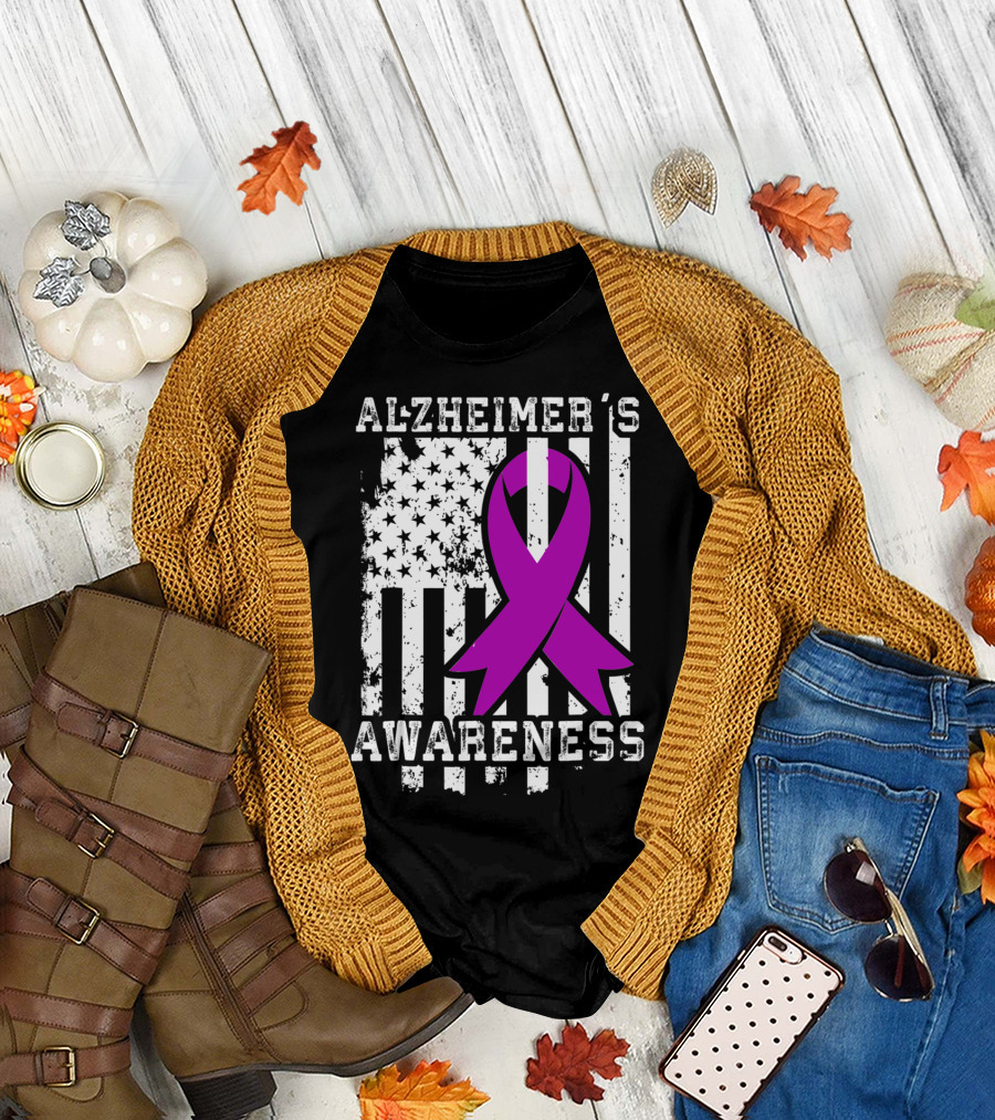 ALZHEIMER'S AWARENESS FLAG PURPLE T-Shirt