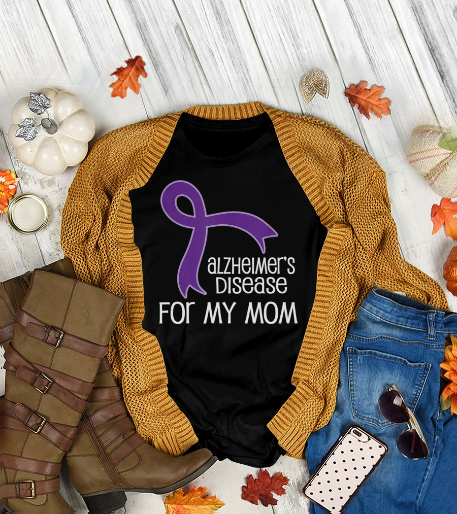 Alzheimer's Disease Awareness Ribbon for My Mom T-Shirt