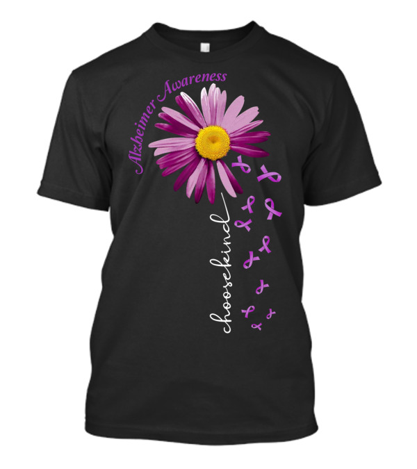 Alzheimer Awareness Choose Kind Purple Flower T-Shirt