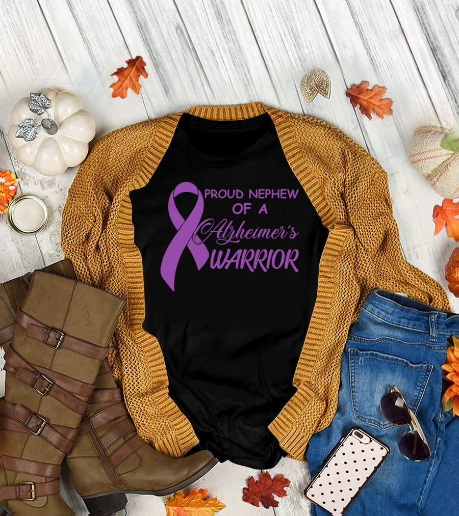 Proud Nephew of a Alzheimer's Warrior Purple T-Shirt