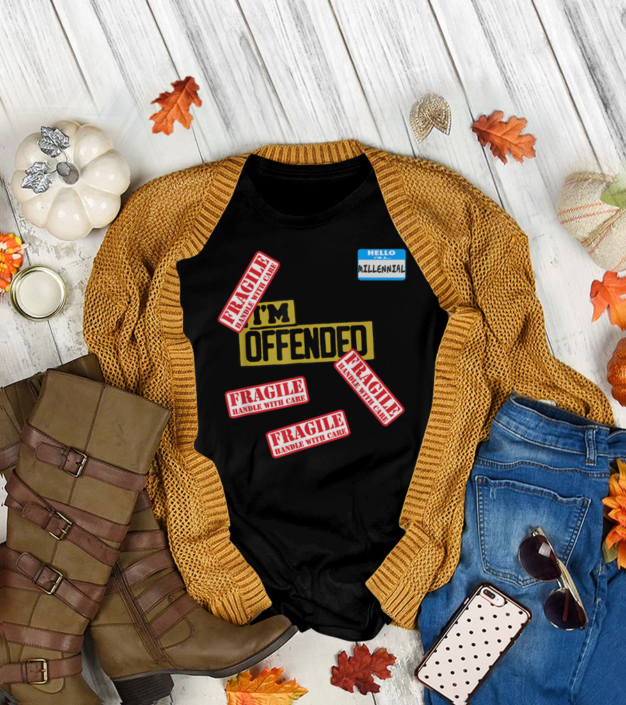 Millennial I'm Offended Fragile Handle with Care Funny Candy T-Shirt