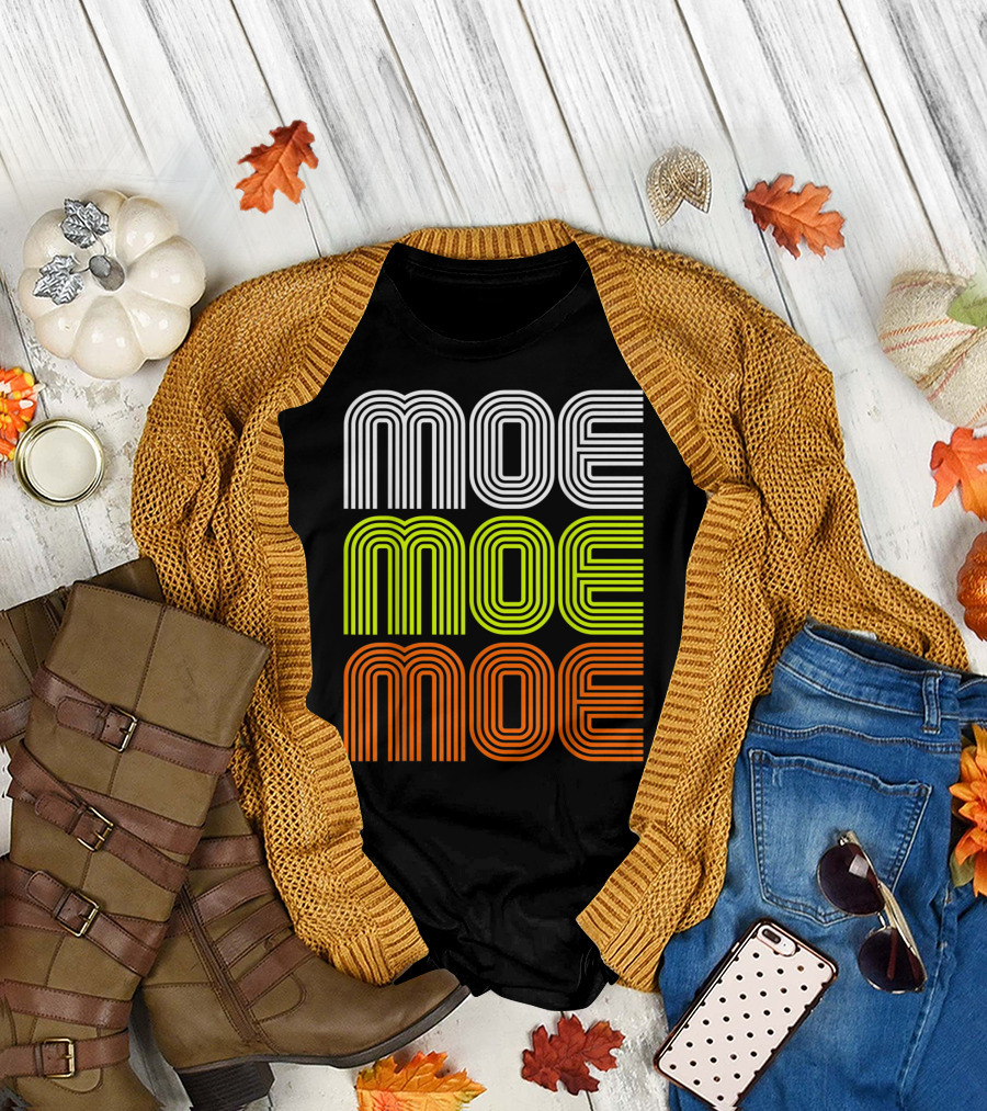 MOE MOE MOE Name Vintage 70S 80S Stripe T-Shirt