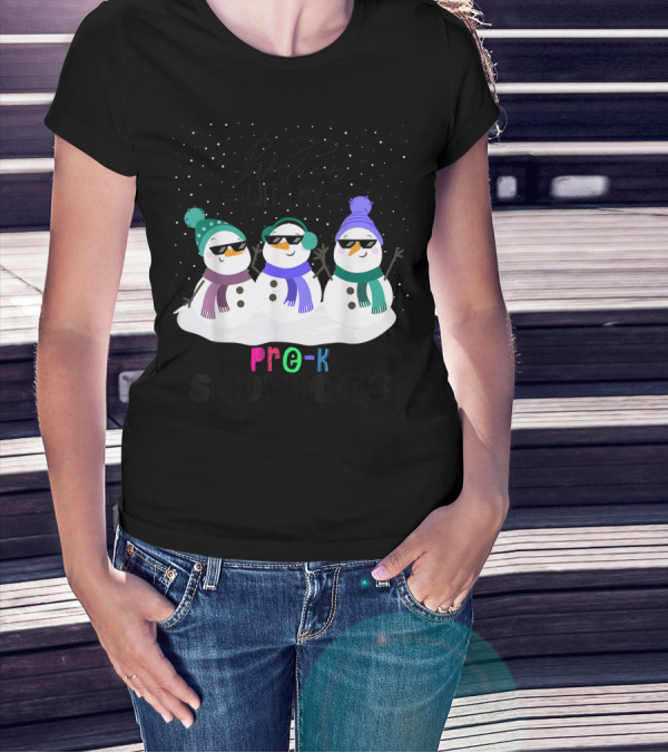 Chillin With My PreK Snowmies Snowman Friends Winter Fun T-Shirt