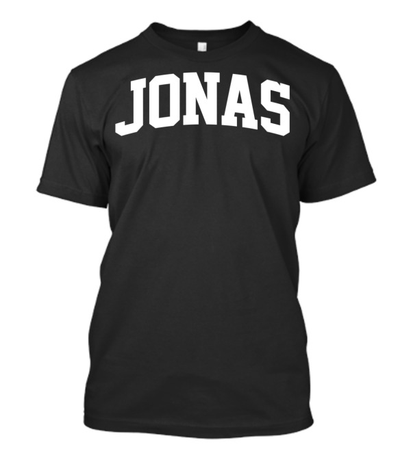 Jonas Name Pride First Last Given Bold White Arch Text T-Shirt