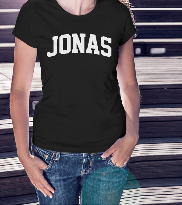 Jonas Name Pride First Last Given Bold White Arch Text T-Shirt