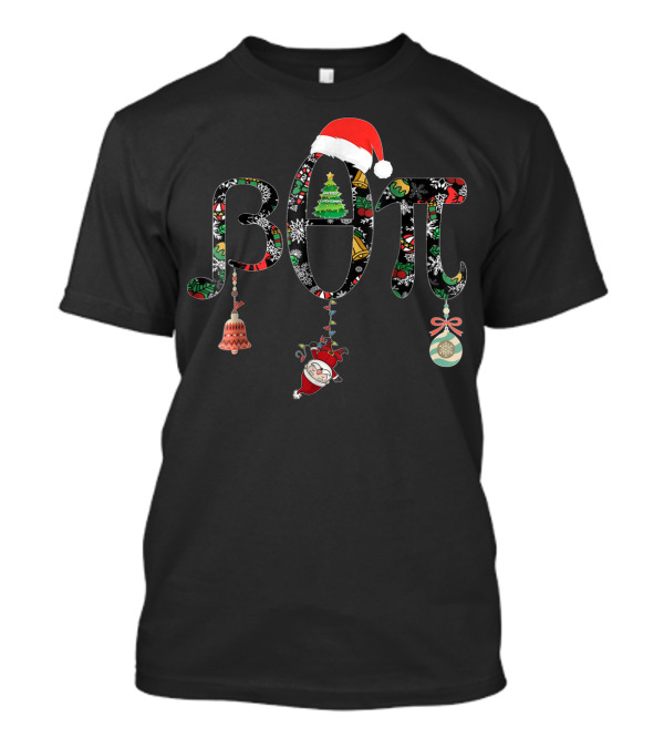 Beta Theta Christmas Holiday Santa Hat Ornament Pi T-Shirt