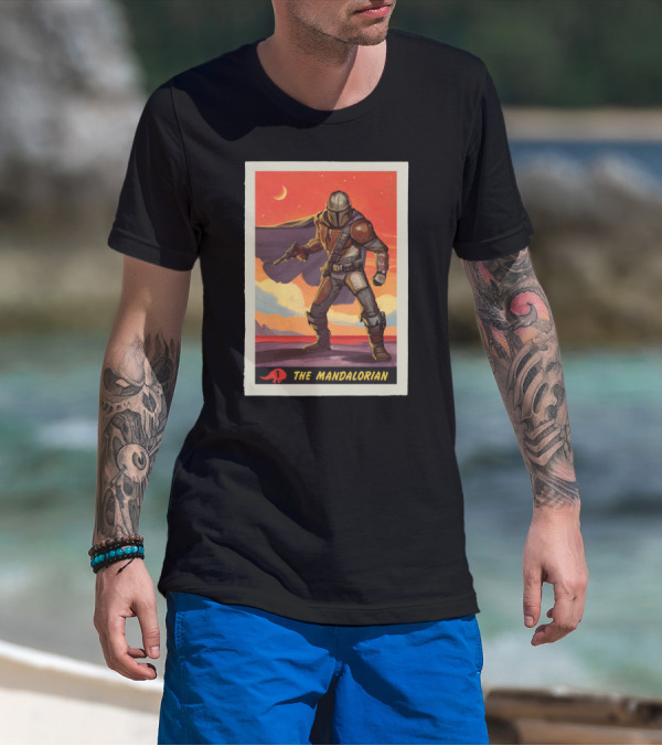 The Mandalorian Vintage Sunset Adventure Scene T-Shirt