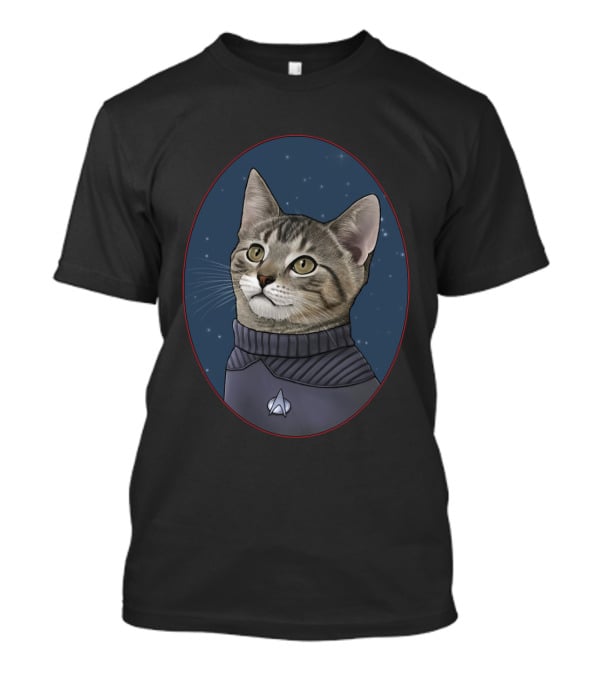 Wesley Cat Starfleet Uniform Star Trek Feline Commander T-Shirt