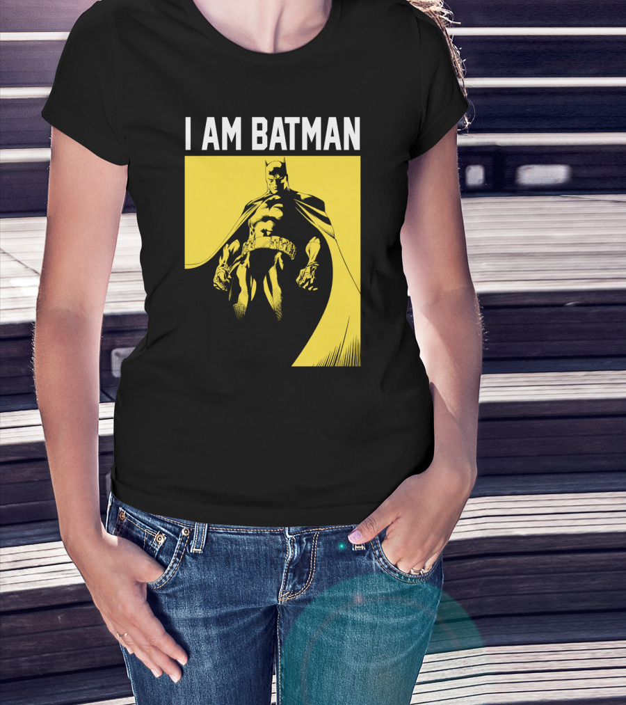 I Am Batman Yellow Black Bold Shadow T-Shirt