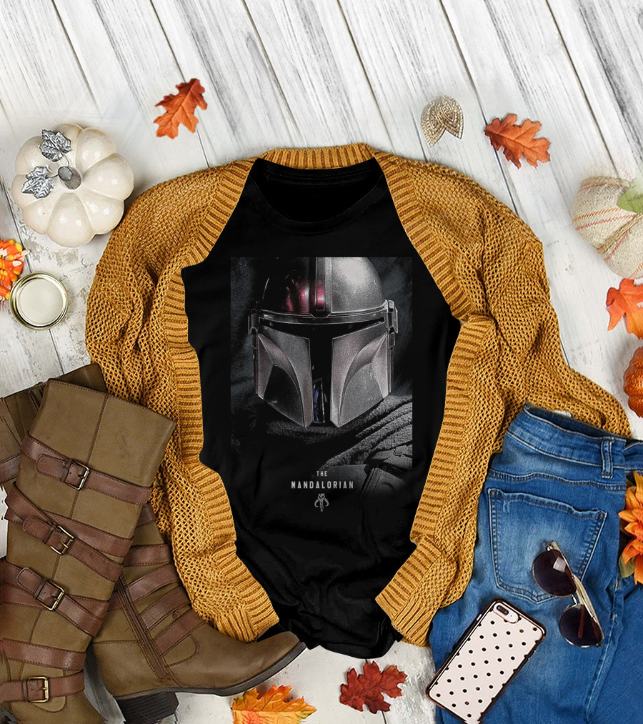 The Mandalorian Shiny Mysterious Star Wars Helmet T-Shirt