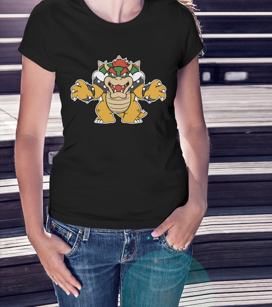 Here's Bowser Mario Villain Roaring Stance T-Shirt
