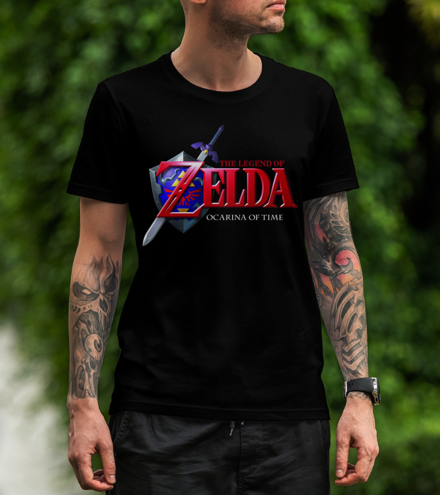 The Legend Of Zelda Ocarina Of Time Master Sword Hylian Shield Emblem T-Shirt
