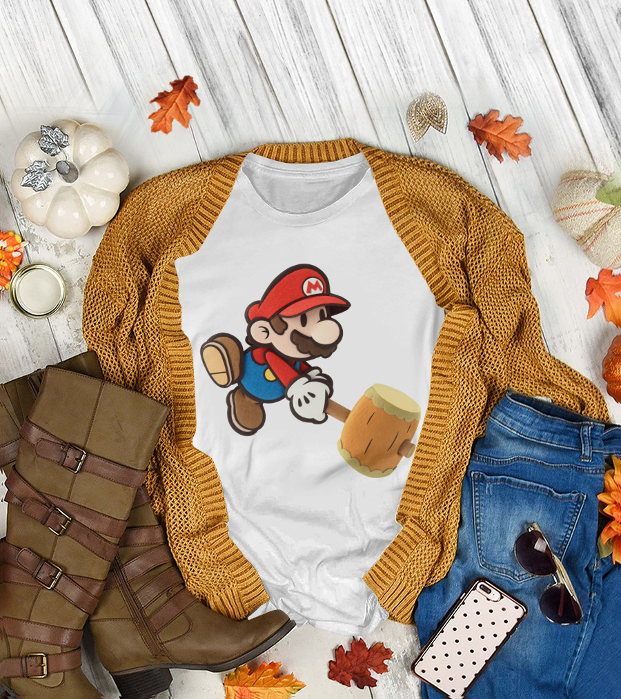 Super Mario Paper Hammer Mario T-Shirt