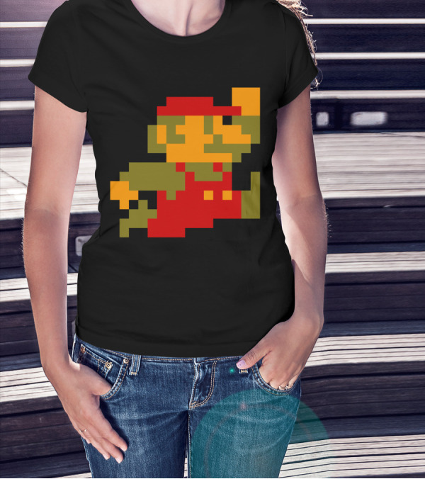 Classic 8-Bit Mario Pixel Art Character T-Shirt