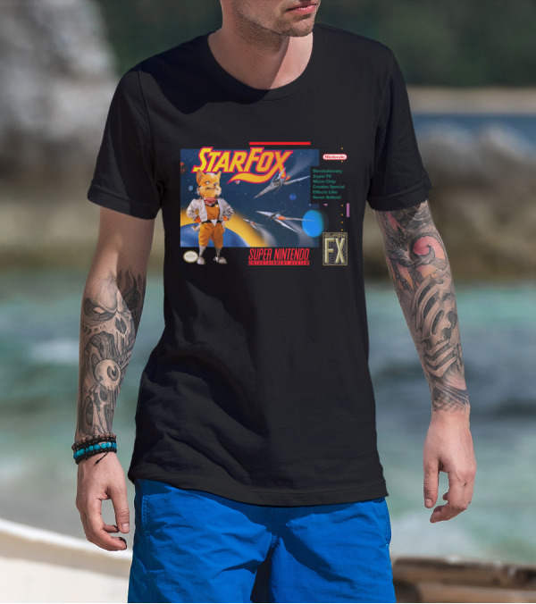 Star Fox Super Nintendo Entertainment System Super FX Chip Nintendo Game Box T-Shirt