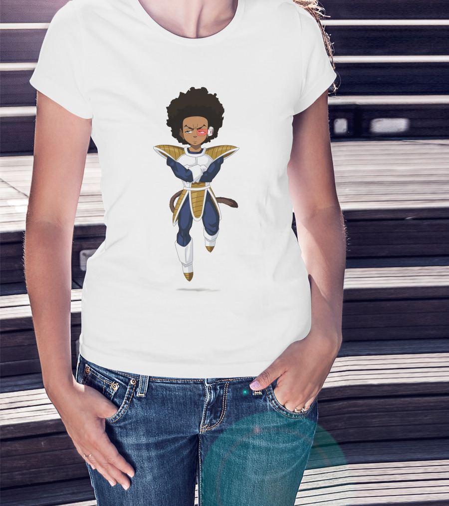 Huey Freeman X Saiyan Fusion Crossover Character T-Shirt