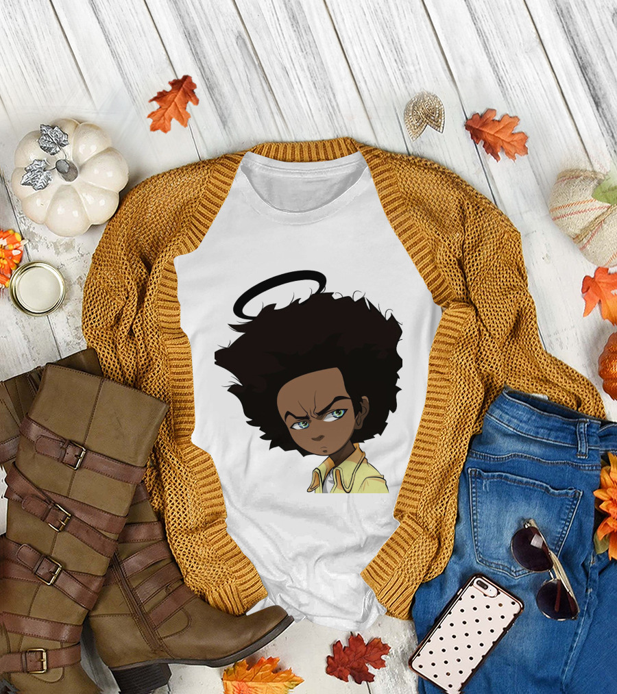 TBD7 Boondocks Huey Freeman Anime Halo T-Shirt