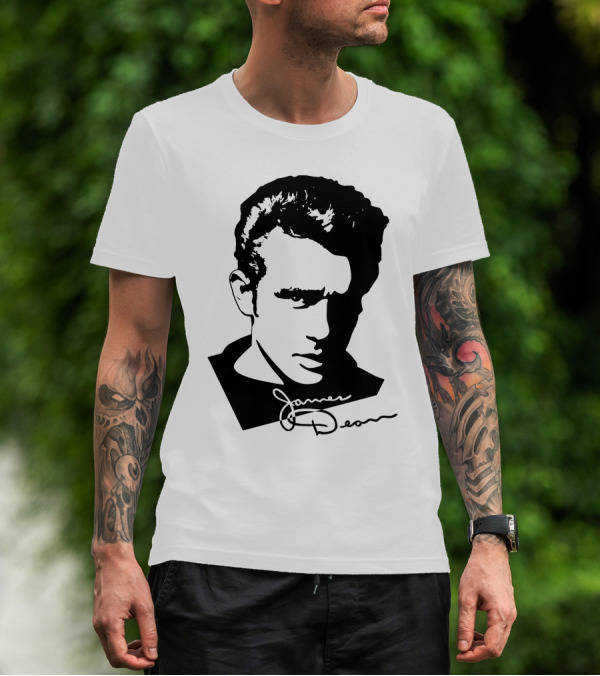 James Dean Portrait With Signature T-Shirt