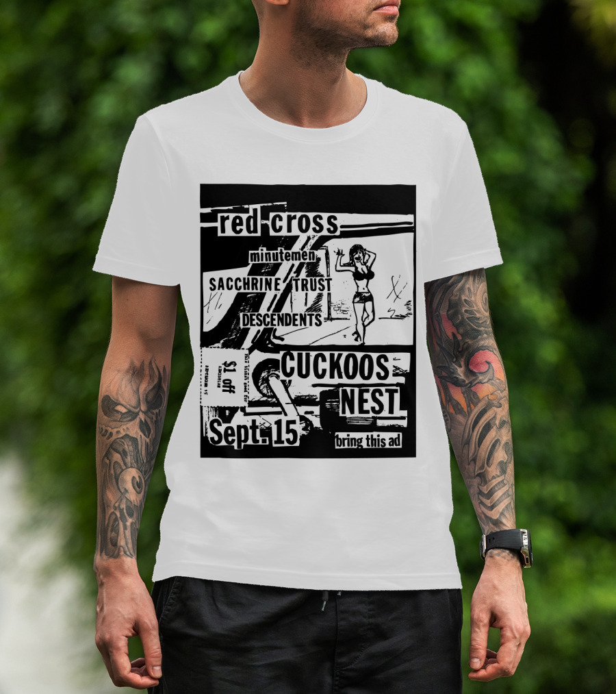 Red Cross Minutemen Sacchrine Trust Descendents Cuckoos Nest Sept 15 T-Shirt